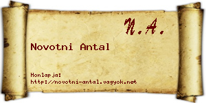 Novotni Antal névjegykártya